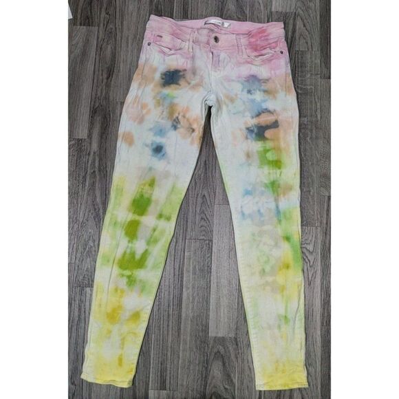 Joe's Womens Size 28 Pockets Tie Dye Multicolored Skinny Denim Jeans Jeggings - Picture 1 of 11